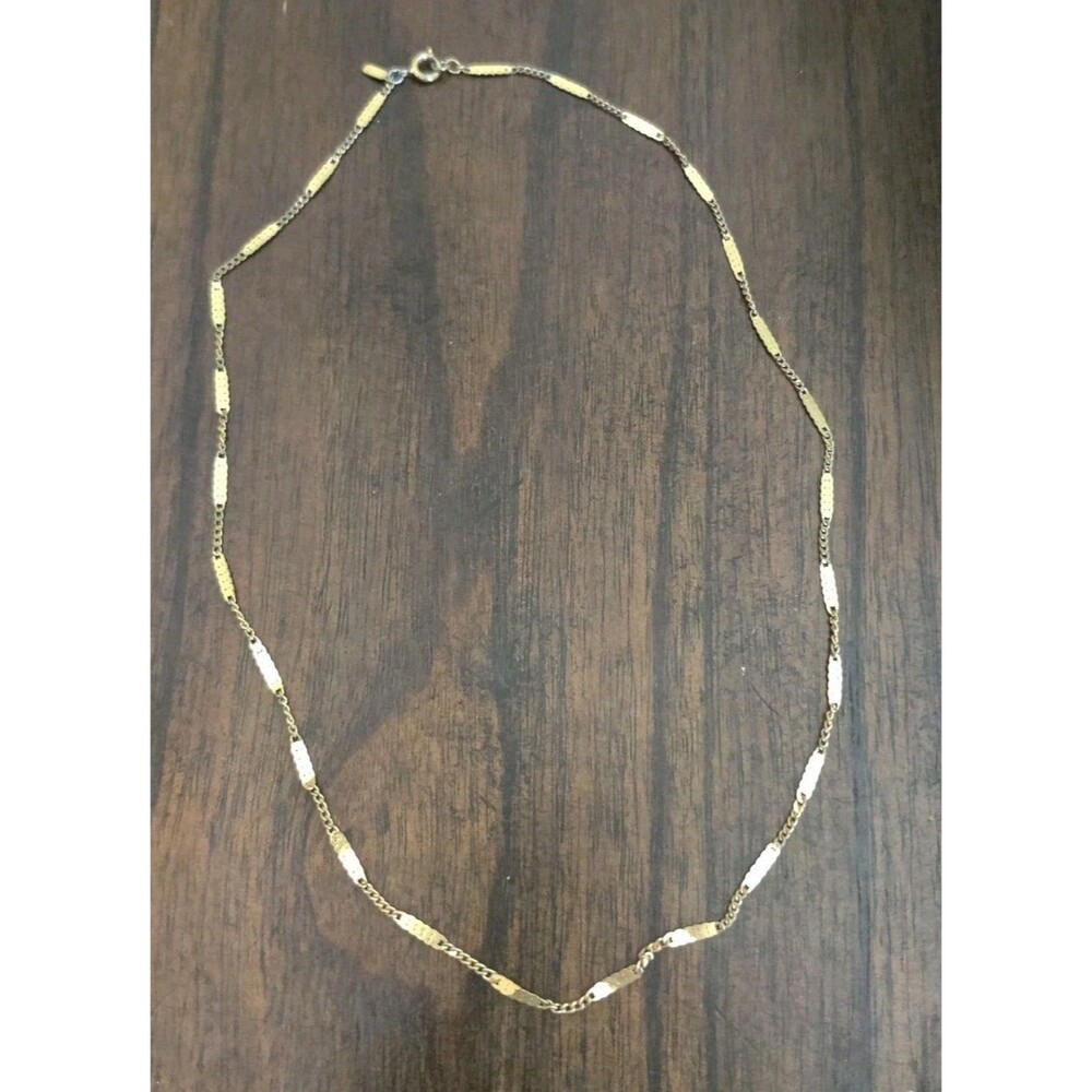 Vintage Monet Bar Chain Link Gold Tone Necklace 18"